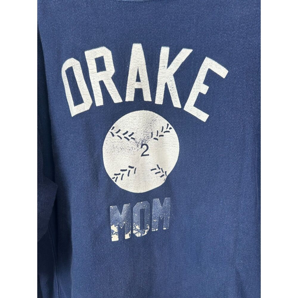 VINTAGE Drake Bulldogs Sweatshirt Mens Large Spell Out Crewneck NCAA 90s - Picture 4 of 5